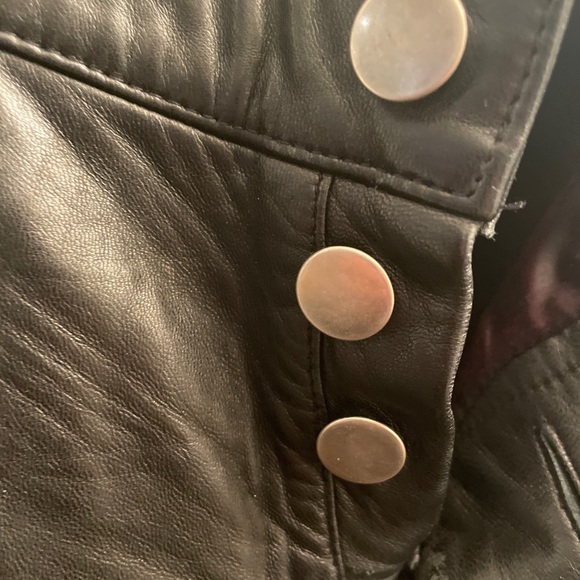 HOT, SEXY, BARNEYS NEW YORK ORIGINAL LEATHER super low rise button front flare - Picture 7 of 12